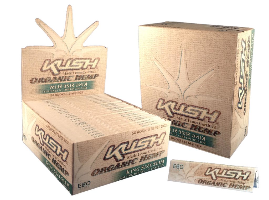 a915 Kush Hemp King Size Slim  Rolling Papers 1 box of papers